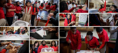 groups of students in different areas