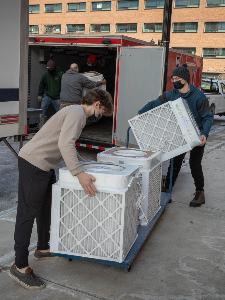 feb-2022-8 students setting up air filters